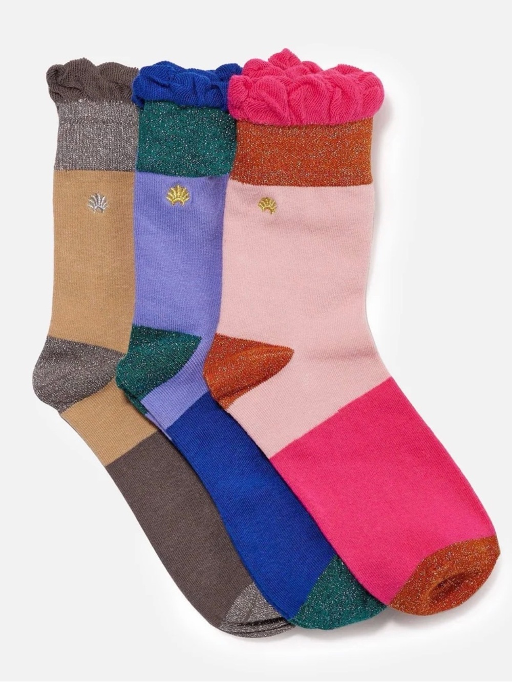 Lele Sadoughi Ruffle Confetti Socks